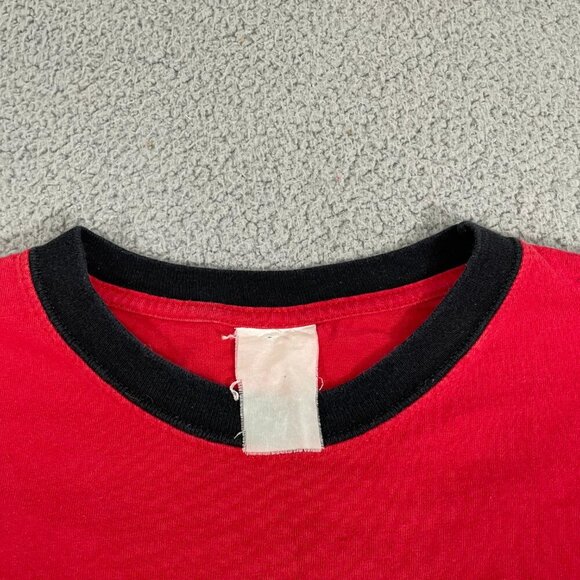 Cincinnati Reds Shirt Men L Red Short Sleeve Y2K ringer Tee - Picture 4 of 8